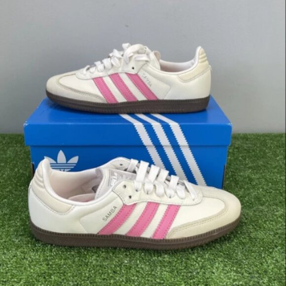 Adidas Samba OG White Mauve Pink Women’s Casual Sneakers - Picture 6 of 7
